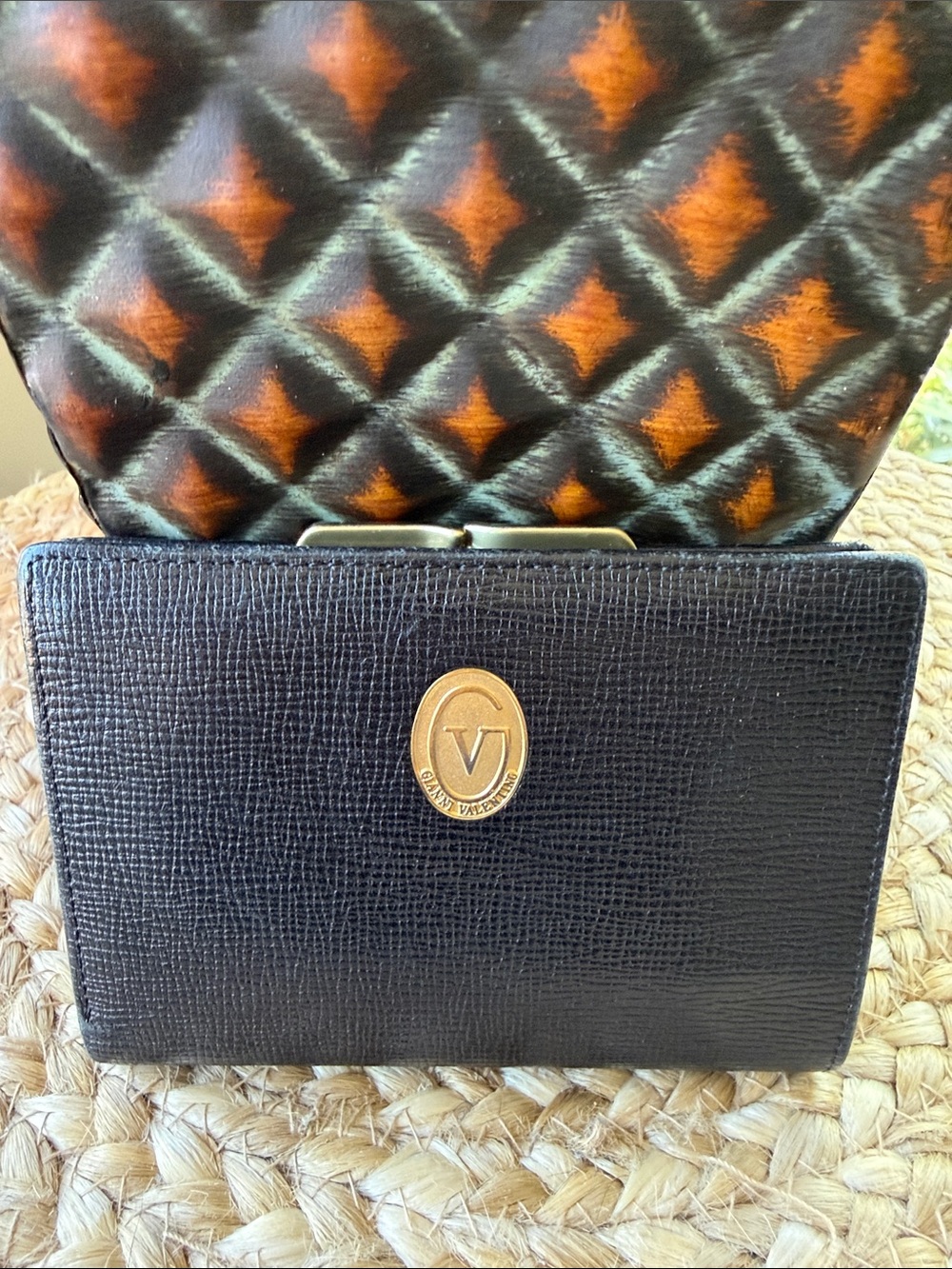 Valentino Black Kisslock Card Holder Wallet